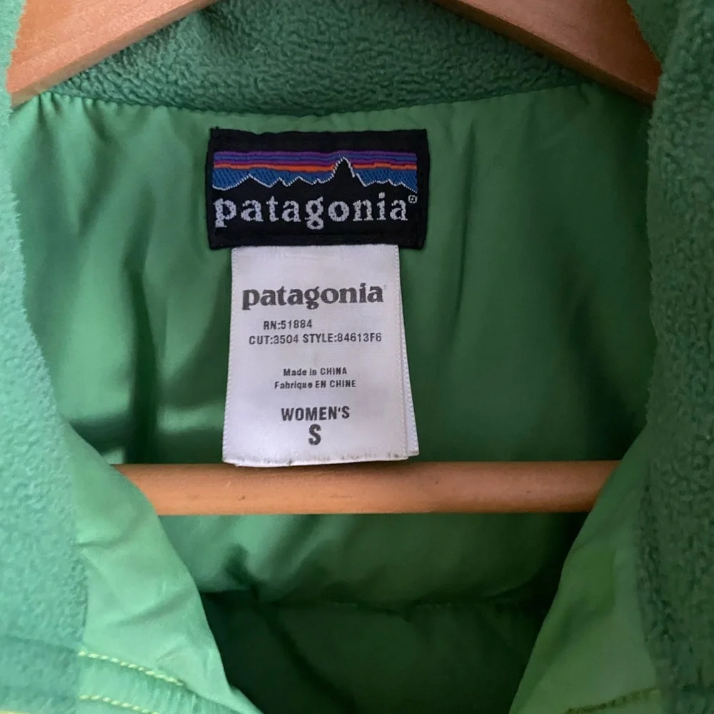 Patagonia Lime Green Vintage Down Puffer Jacket